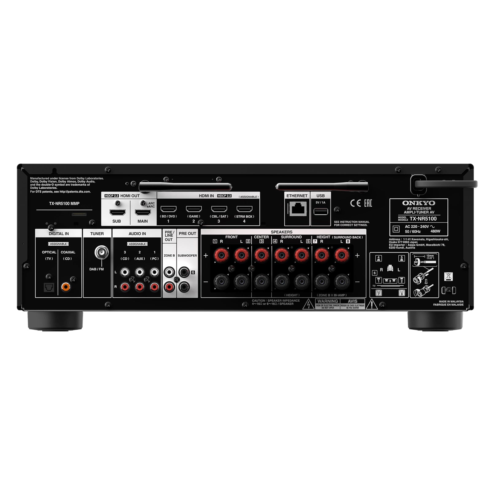 רסיבר רשת קולנוע ביתי 7.2 ערוצים Onkyo TX-NR5100 רסיבר רשת קולנוע ביתי 7.2 ערוצים Onkyo TX-NR5100